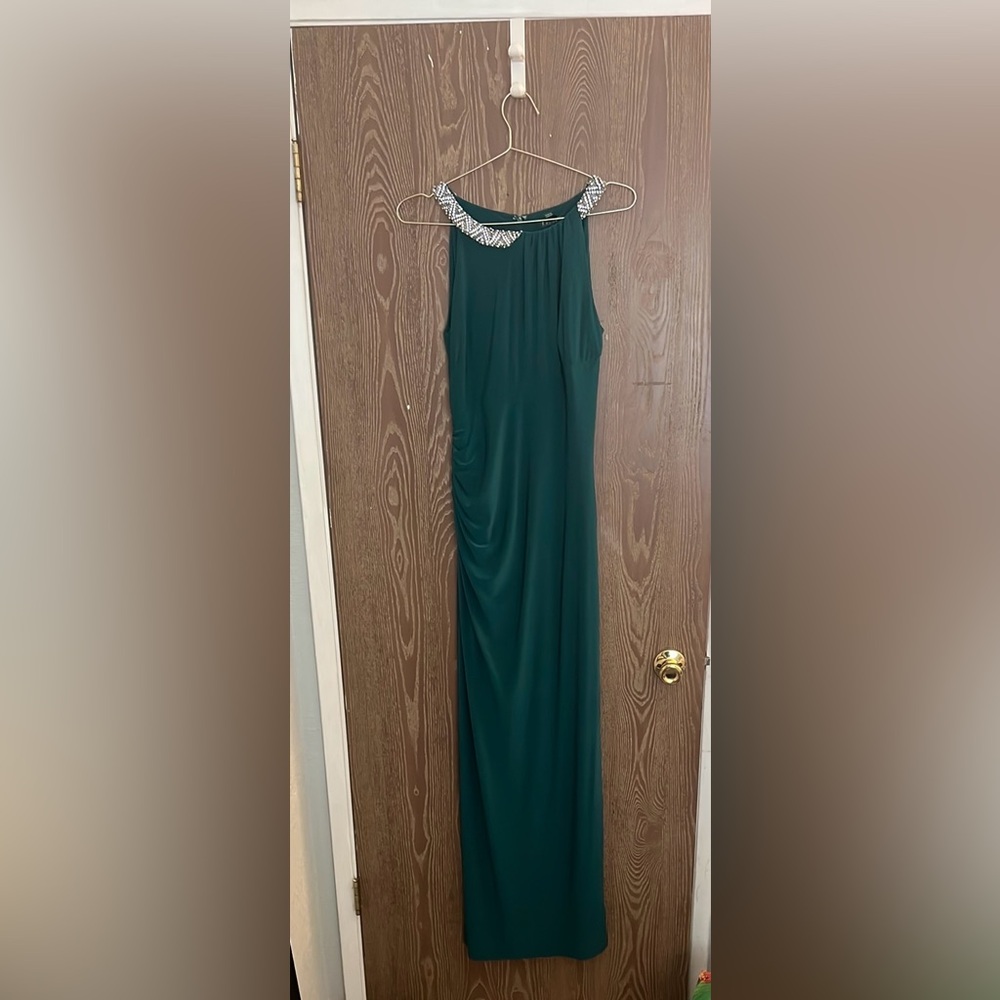 Ralph Lauren Green Sleeveless Halter Gown